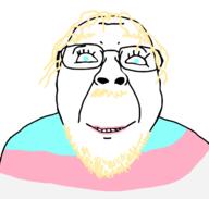 blue_eyes chelodoy eyebrows eyelashes flag:transgender_pride_flag glasses stubble tranny variant:bernd white_background white_skin yellow_hair // 2123x2024 // 211.3KB