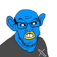 acne amerimutt balding beak bird biting_lip black_sclera blue_skin clothes ear glasses grey_shirt hair mutt mutt_lips series:x_inmigrants smug squinting subvariant:feralmutt twitter twitter_immigrant variant:feraljak xitter // 1177x1177 // 33.4KB