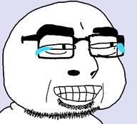 blue_background geg glasses laughing smile stubble subvariant:lil_cobby tear variant:cobson // 720x651 // 15.2KB