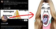 clothes fat flag flag:transgender_pride_flag glowup lipstick makeup oh_my_god_she_is_so_attractive open_mouth pedophile soyjak tranny trans twitter variant:bernd wig yellow_hair // 1200x630 // 92.7KB