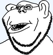 amerimutt beard ear glasses lips mutt open_mouth soyjak soymutt subvariant:impish_amerimutt template variant:impish_soyak_ears white_skin // 598x628 // 16.4KB