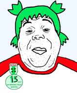 4chan 4cuck anime artist:xjanny badge clothes fat green_hair hair looking_at_viewer looking_at_you stubble transparent_background variant:alicia yotsoyba // 592x720 // 85.6KB