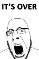 glasses its_over open_mouth soyjak stubble text variant:cobson // 712x1068 // 32.2KB