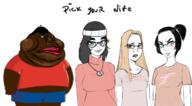 4soyjaks artist:zarzour avengers billions_must booba brimstone coomer_artstyle daddy's_girl fat glasses headband meximutt nigger pedo_artstyle red_shirt shitskin subvariant:chudette subvariant:trad_wife sweater variant:chudjak variant:meximutt variant:soytan // 1600x885 // 884.6KB