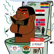 Warrior-Z(user) disgusting fat g-toilet gay meta:tagme queen_of_spades skibidi_toilet smell speech_bubble subvariant:mexiaryan ugly variant:meximutt // 886x872 // 188.6KB