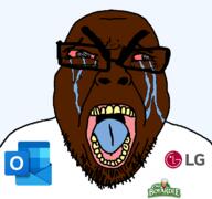 angry brown_skin chef_boyardee crying glasses lg microsoft_outlook nigger open_mouth outlook seething shitskin soyjak stubble subvariant:seethejak variant:bernd // 1200x1125 // 105.7KB