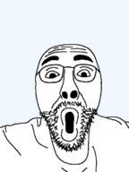 beard glasses looking_at_you mustache open_mouth soyjak stubble template transparent_background variant:oujak // 510x680 // 11.7KB