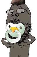 admin baby babyjak boot boot_(user) brown_skin caca cacaborea closed_mouth glasses holding_object low_quality low_resolution meta:low_resolution raised_eyebrow shoe smile stubble subvariant:wholesome_soyjak tinted_glasses variant:gapejak // 169x255 // 5.4KB