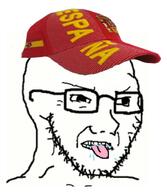 clothes country flag glasses hat soyjak spain stubble tongue variant:soyak // 643x741 // 69.1KB