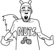 arm clothes ear glasses hand open_mouth pointing soyjak stubble tail tshirt variant:shirtjak // 618x559 // 68.0KB