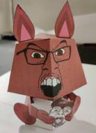 2soyjaks animal bloodshot_eyes brown_eyes brown_skin crying ear food full_body glasses holding_object internet_is_leaking irl mustache nut open_mouth origami paper po_(4chan) soyjak squirrel stubble subvariant:feralsquirrel variant:bernd variant:feraljak // 1406x1956 // 4.3MB