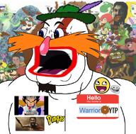 Warrior-Z(user) background dbz dragon_ball dragon_ball_z epic_face hello_my_name_is_(sticker) its_over_9000 morshu mustache pingas pingas_man_(user) series:keep_raging_on_them sonic_the_hedgehog sparta subvariant:mexiaryan super_mario trollface variant:meximutt weegee youtube_poop ytp // 886x872 // 796.5KB