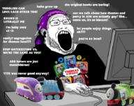 computer incel pedophile plush thomas_the_tank_engine tranny typing variant:markiplier_soyjak // 900x717 // 508.8KB