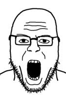 glasses hulk open_mouth soyjak stubble variant:unknown // 404x575 // 9.2KB