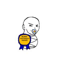 2025 award baby gen_alpha medal newGOD newfag pacifier ribbon smirk smug soyjak variant:soyak // 600x600 // 8.8KB