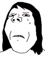 angry disgusted female girl hair looking_at_you makeup subvariant:annabelle sweating teeth uncomfortable variant:gapejak woman // 582x772 // 9.7KB