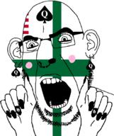 bbc county ear facial_mark flag flag:liberia flag:sinoe_county forehead_mark glasses hair hand liberia liberian nose_piercing nose_ring open_mouth painted_nails queen_of_spades sinoe_county soyjak stubble subvariant:slutson subvariant:spadeson tattoo variant:cobson // 723x861 // 69.0KB