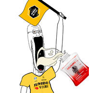 arm bicycle clothes drinking flag food glasses hand holding_flag holding_object keto logo open_mouth racing soyjak stubble subvariant:soyak_soymilk tshirt variant:soyak // 1600x1660 // 187.6KB