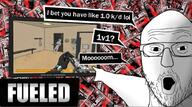 bald game_fuel gamer glasses millenniathinker monitor npc open_mouth pointing shotgun speech_bubble stubble thumbnail variant:soyak variant:two_pointing_soyjaks video_game // 1080x602 // 253.1KB