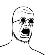 bald engineer_(tf2) goggles open_mouth soyjak stubble team_fortress_2 variant:unknown // 500x500 // 43.2KB