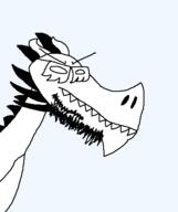 angry artist:crimsonvoidhydra1488 closed_mouth glasses horn spike spikes variant:dragonjak // 380x453 // 6.5KB