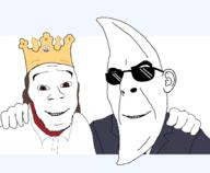 2soyjaks brown_eyes brown_hair burger_king crown fast_food glasses hair kingjak kingposting moon moonman no_more_brother_wars restaurant soyjak variant:cobson variant:feraljak // 1511x1245 // 45.0KB