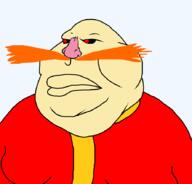 adventures_of_sonic_the_hedgehog bald black_eyes black_sclera closed_mouth double_chin dr._eggman dr._robotnik_(asoth) fat gynaecomastia looking_to_the_left mustache mutt obese orange_hair pingas pingas_man red_eyes sega sonic soyjak transparent_background variant:meximutt // 888x849 // 15.8KB