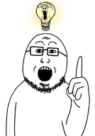 beard finger glasses idea lightbulb nose nostrils open_mouth stubble template variant:monkeythinker variant:reaction_soyjak // 700x1002 // 62.4KB