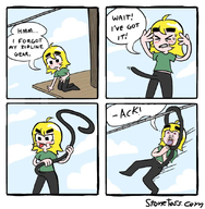 ack cock comic dick hanging hanging_troon panel penis stonetoss toss tranny variant:bernd yellow_hair // 882x900 // 808.5KB