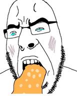 crying glasses open_mouth small_eyes soyjak stubble variant:cobson vomit // 592x740 // 90.3KB