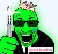 admin arch_linux artist:bote bald banana banana_split_ice_cream beard clothes eyebrows gape glasses glowing holding_object ice_cream lips looking_at_you neuralizer nose open_mouth quote_(user) stubble suit teeth trend:glowie variant:el_perro_rabioso wrinkles // 427x400 // 48.9KB