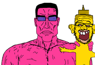 2soyjaks bloodshot_eyes buff doll_(user) glasses holding_object meta:doll_won_btw mustard_(user) pink_skin stubble subvariant:perceptive_chud transparent_background variant:a24_slowburn_soyjak variant:chudjak vlodson_doll_war yellow_skin // 1119x767 // 33.2KB