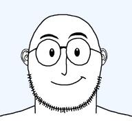 ear glasses smile soyjak stubble subvariant:weirdpenis_front template variant:weirdpenis white_skin // 900x900 // 16.9KB