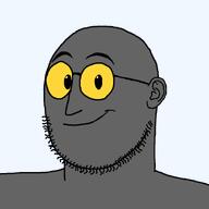 bald closed_mouth cool ear gem glasses happy nose smile stubble variant:weirdpenis // 900x900 // 16.7KB