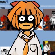 angry bow bowtie cartoon clothes female glasses hair mymy_(ongezellig) necktie ongezellig orange_hair reaction soyjak variant:chudjak // 500x500 // 79.2KB