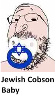baby babyjak beard caca cobson:cobson glasses jewish_nose jewish_star judaism meta:not_oc nose pacifier variant:gapejak wojakland // 155x262 // 55.0KB