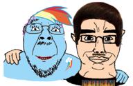 2soyjaks barneyfag chud_troon_alliance closed_mouth friendship lee_goldson my_little_pony pony rainbow_dash stubble variant:bernd variant:chudjak // 834x541 // 260.7KB