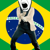 angry animated brazil country dance flag flag:brazil full_body gangnam_style glasses irl latin_text open_mouth soyjak star stubble variant:cobson // 300x460 // 496.9KB
