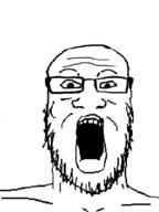 glasses merge open_mouth series:fusionjaks soyjak stubble variant:a24_slowburn_soyjak variant:markiplier_soyjak // 600x800 // 23.8KB