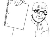 arm full_body glasses hand holding_object kiwifarms notebook null null_(kiwifarms) smile soyjak stubble template variant:nulljak // 800x600 // 18.3KB