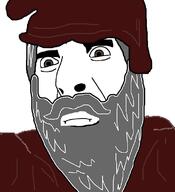 beard brown_eyes closed_mouth clothes confused epimenides grey_hair hair hat open_mouth philosophy robe seven_sages soyjak variant:cobson // 720x789 // 98.7KB