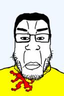 animal closed_mouth flag flag:south_holland glasses hair lion lips merge netherlands neutral south_holland soyjak stubble subvariant:chudplier transparent transparent_background variant:chudjak variant:markiplier_soyjak // 600x900 // 45.9KB