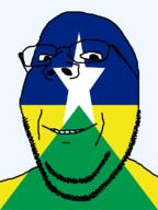 brazil flag flag:rondônia glasses looking_at_you rondônia soyjak star_(symbol) stubble subvariant:wholesome_soyjak teeth transparent_background variant:gapejak // 600x800 // 35.5KB