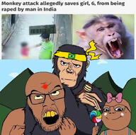 bindi brown_skin choke choke_hold choking flag:brazil glasses hindu hinduism india indian loli monkey open_mouth pajeet pedophile poojeet rape rapist sam_hyde stubble subhuman subvariant:alice text the_weak_should_fear_the_strong variant:feraljak yellow_sclera yellow_teeth // 1024x1018 // 225.1KB