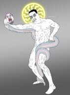 art blacksun bloodshot_eyes chud classical_art_parody closed_mouth crying glasses lipstick open_mouth snake soyjak tranny transgender_flag variant:bernd variant:chudjak watermark // 1401x1901 // 2.3MB