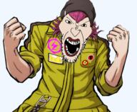 angry arm beanie clothes danganronpa_(series) danganronpa_2:_goodbye_despair fist hair hand hat open_mouth pink_hair souda_kazuichi soyjak sprite_edit stubble variant:angry_soyjak video_game visual_novel // 485x400 // 262.0KB