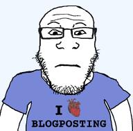 blogposting blue_shirt blurple closed_mouth clothes glasses hair heart i_love soyjak subvariant:neutralplier subvariant:science_lover text variant:markiplier_soyjak white_skin // 800x789 // 43.4KB