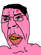 anger_mark angry bloodshot_eyes crying leaking pink_skin rotten_teeth series:pink_rage subvariant:suspicious_chudjak sweating teeth variant:chudjak variant:cobson yellow_teeth // 657x888 // 20.1KB