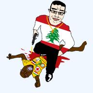 blood chud flag:iran flag:syria gun gunshot happy hezbollah lebanese_forces lebanon pistol shooting smile subvariant:chudjak_front variant:bernd variant:chudjak // 1000x1000 // 111.0KB