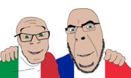 balding blue_eyes eyes_like_the_o-o-cean france glasses green_eyes italy no_more_brother_wars pink_skin smile stubble tagme_just_tagme_because_i_say_so_ok variant:cobson variant:feraljak white_background // 1920x1150 // 298.1KB